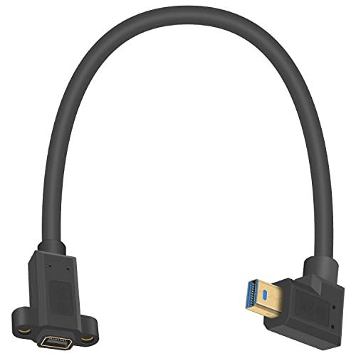 POYICCOT unghiul stâng Mini DisplayPort Cablu de extensie 1ft, 8K mini DisplayPort Extender Cord, 90 de grade Mini Adapter
