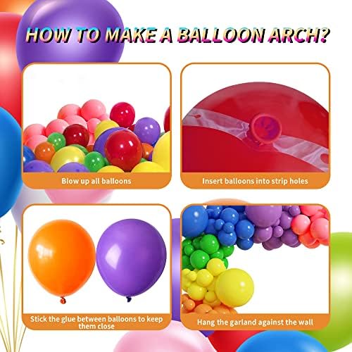 HDO curcubeu balon arc Kit, 147pcs curcubeu baloane Garland 18+12+10+5 Petrecere baloane decor pentru Ziua Recunostintei Baby