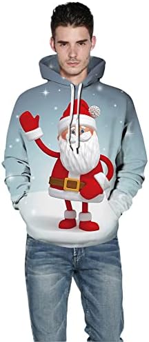 Grajtcin unisex's amuzant 3d grafic grafic urât de Crăciun pulover pulover pulover pentru petreceri urâte de Crăciun de Crăciun