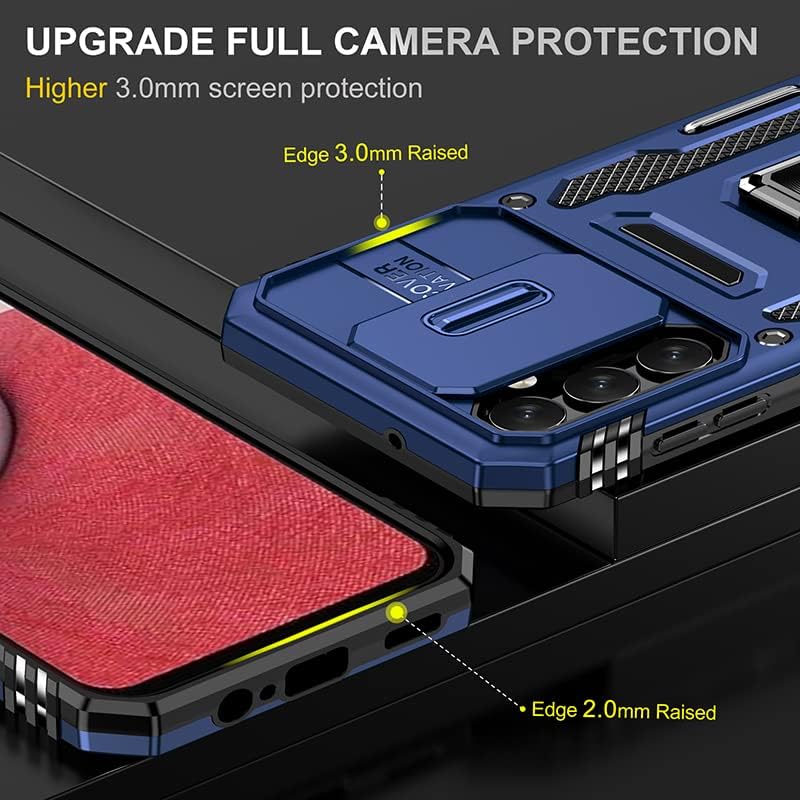 Osophter pentru Samsung Galaxy A14 5g carcasă cu suport Magnetic protecție cu strat dublu cu protector pentru lentile glisante