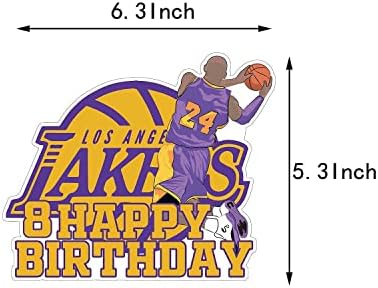 Lakers Kobe Birthday Party Decoratiuni si consumabile include Cupcake Toppers baloane Banner tort Topper 23 baschet petrecere