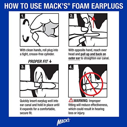 Dopuri de urechi Mack ' s Sound Asleep Soft Foam, 12 perechi – 32dB NRR ridicat, dopuri de urechi confortabile pentru dormit,