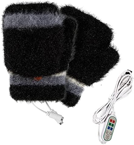 QVKARW TIMING CLAMSHELL Mănuși de toamnă cu două fețe pe jumătate de deget și catifea încălzire de iarnă Termostat tricotat