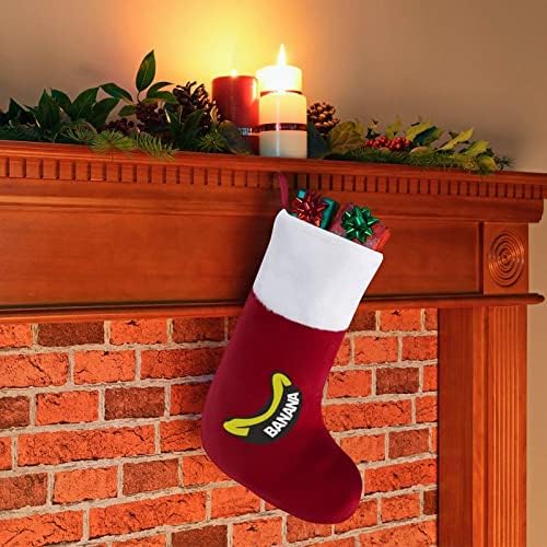 Banana Christmas Stocking Xmas Arbore șemineu Socks atârnat cu scurte decor de manșetă pentru pluș pentru petreceri de vacanță