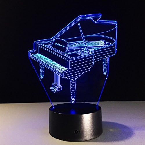 SUPERNIUDB 3D Piano Night Light LED USB 7 Schimbare de culoare LED lampă de masă cadou de jucărie de Crăciun