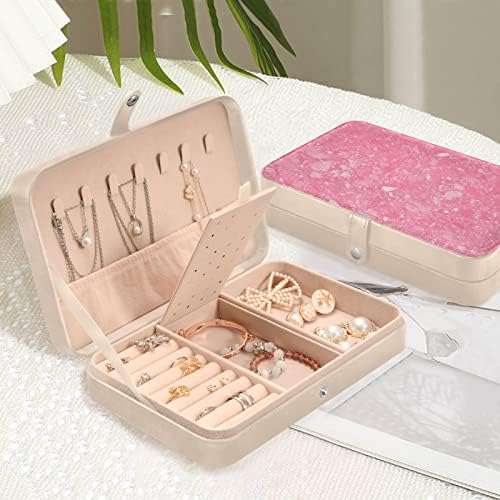 Innewgogo Color Beautiful alb marmură roz mică cutii de bijuterii din piele Pu bijuterii Organizator de bijuterii Călătorie