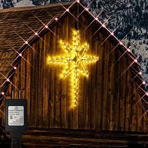 22 Bethlehem Star în aer liber Lumini de Crăciun 90 LED -uri Lumini de Crăciun Lumini de agățare MAINS Polaris Decorațiuni