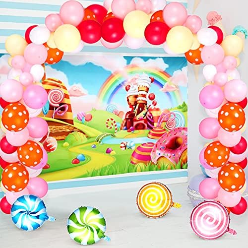72 de bucăți de bucăți de zi de naștere decorațiuni de petrecere de naștere set de bomboane Fotografie fundal de bomboane Candyland