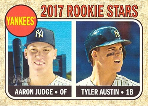 2017 Topps Heritage Baseball 214 Aaron Judge/Tyler Austin Rookie Card - New York Yankees
