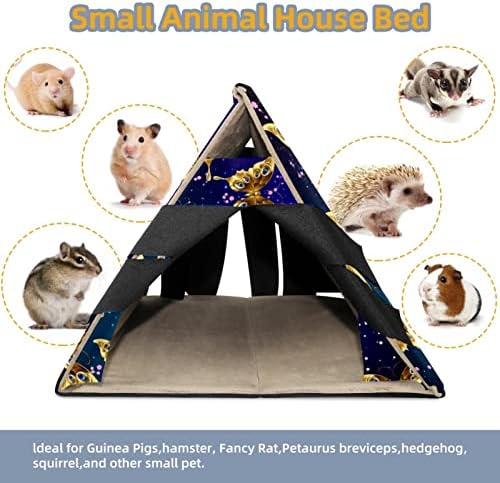 , Hamster Cage Hideout, cort pentru animale de companie și pat, animale Houseguinea Pig Bed Peștera Hamster Cozy, imprimat