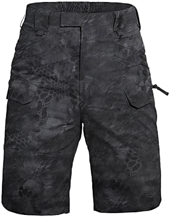 Wenkomg1 pantaloni scurți de marfă pentru bărbați, 11 inci impermeabili în aer liber, pescuitul cu mai multe buzunare Ripstop