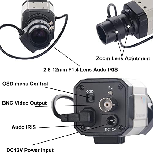 Vanxse CCTV Mini HD 1/3 CCD 960H Auto Iris 1000TVL 2.8-12mm Varifocal Lens Bullet Camera de securitate Cameră de supraveghere