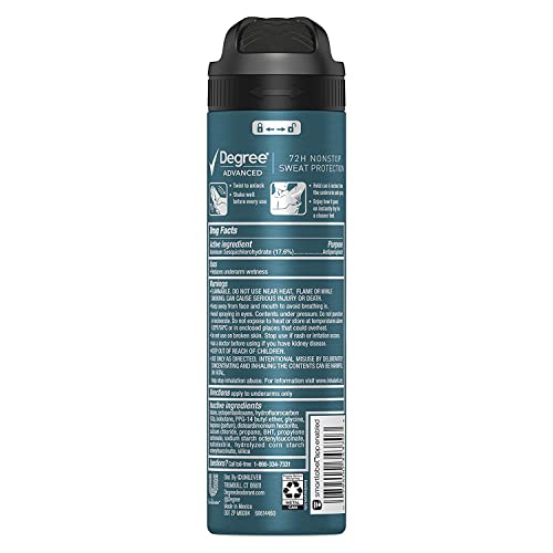 Grad Men Antiperspirant Deodorant Spray Dry Spray Cool Rush 3 Count Deodorant pentru bărbați cu tehnologie Moțiuni de 3,8 Oz