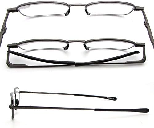 Ochelari de citire dreptunghiulară din metal subțire pentru bărbați, cutii de ochelari portabili