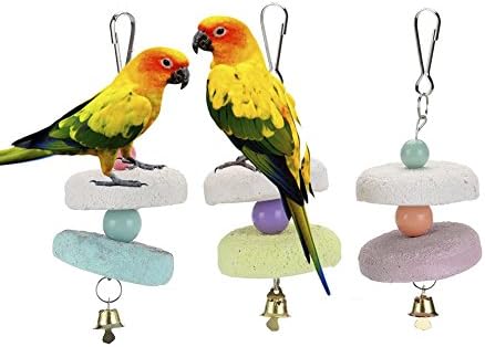 Hypeety Papagal Gura măcinare Stone Bird Jucărie curat instrument cu cușcă molară cușcă Jucării pentru păsări Produse