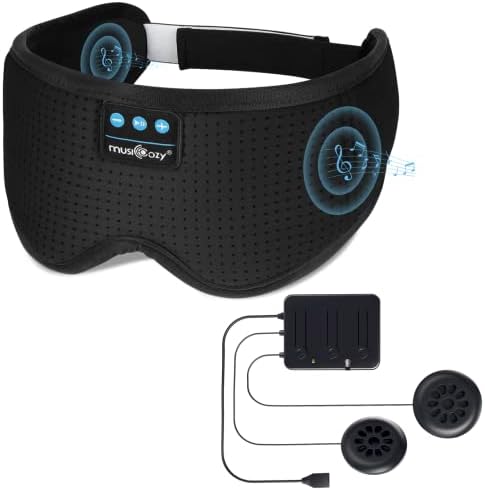 Căști de somn de zgomot alb -zgomot pentru căști de somn Bluetooth, Modul Bluetooth Masca de somn 3D Muzică fără fir pentru