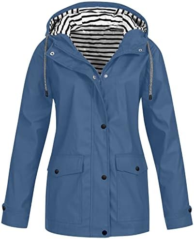 Jachete de iarnă pentru femei Jacheta de ploaie solidă în aer liber, plus impermeabilie cu glugă cu glugă de ploaie rezistentă