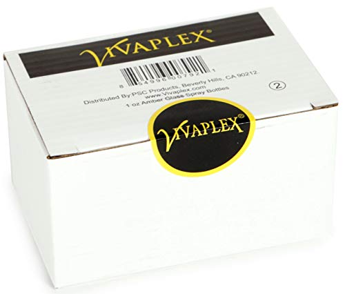 Vivaplex, chihlimbar, sticle de sticlă de 1 oz, cu pulverizatoare de ceață fină neagră-pachet 2