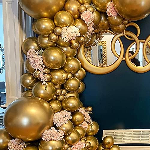 Aur metalic crom Latex baloane, 50Pack 5inch rotund heliu baloane pentru nunta absolvire aniversare Baby Shower ziua de nastere