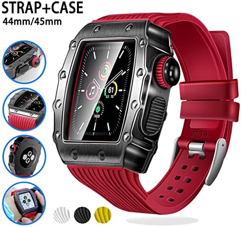 Curea de carcasă din aliaj de aluminiu Dyizu pentru iwatch 6 5 4 44mm brățară de silicon pentru Apple Watch 8 7 45mm Band Case