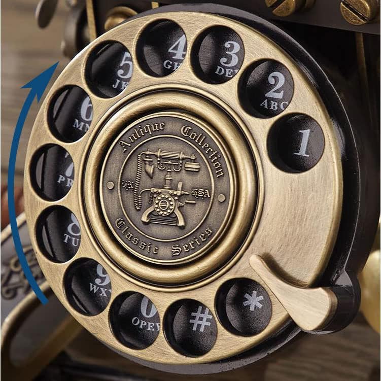 Gayouny Telefon fix format din metal pentru casă hotel hotel retro retro Revoluție ton de apel mecanic