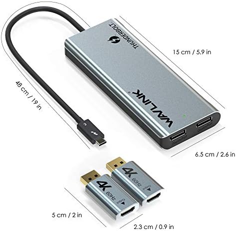 WAVLINK Thunderbolt 3 Stație de andocare Dual 4K Thunderbolt 3 la Dual DisplayPort Adapter Single 5K Dual DisplayPort la HDMI