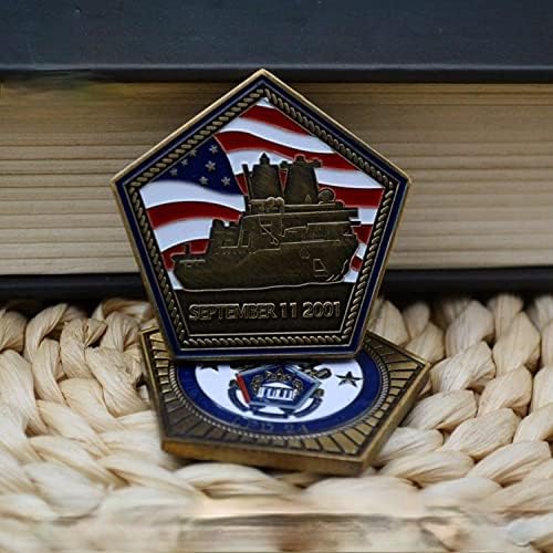 Statele Unite, transportatorul de aeronave USS Arlington Souvenir din bronz, moneda pentagonală platată întotdeauna amintiți