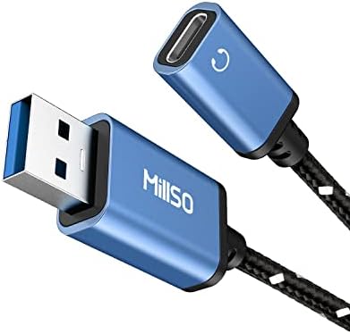 Millso USB C Femeie la USB Adaptor masculin 4ft/1,2m împletit USB 3.0 Tipul A Male la USB 3.0 Tip C Femeie 5 Gbps USB A la