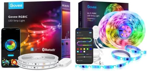 Lumini cu bandă LED Govee RGBIC, lumini LED inteligente de 65,6 ft pentru dormitor, lumini LED Bluetooth pachet de Control