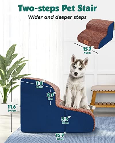 Tneltueb scări pentru câini cu densitate de înaltă densitate 2 niveluri, pași de câini adânci largi, rampa pentru câini fără