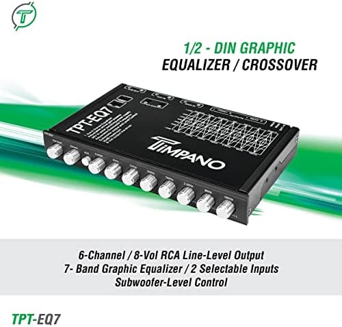 TIMPANO TPT-EQ7 7 BAND 1/2 DIN GRAFICE AUDIO Egitar audio Egalizare cu 6 canale RCA și control subwoofer
