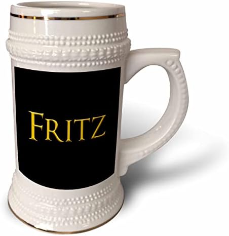 3Drose Fritz Common Baby Boy Name in America. Galben pe amuletă neagră - 22oz Stein Cană