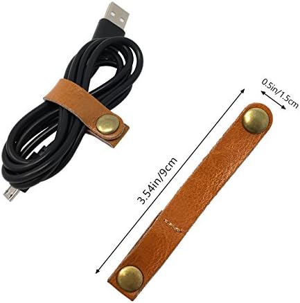10 bretele de piele de piele PC -uri cu cablu cravată învelitoare suport de gestionare a cablului deținător de copreer înveliți