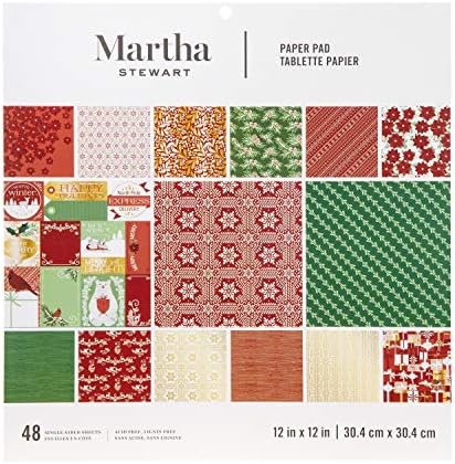 Martha Stewart Paper Pad/White/Greenery 6x6 PaperPad, 6 x 6 inci, multicolor