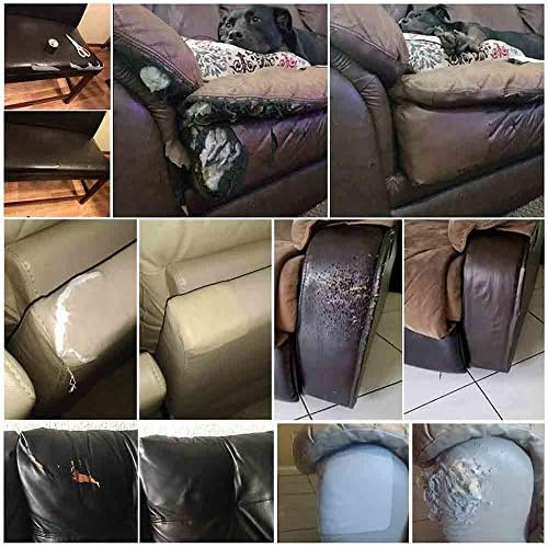 Banda de reparații din piele Patch de reparare a pielii autoadezive pentru canapea, canapele, genți de mână 19x50 inch, gri