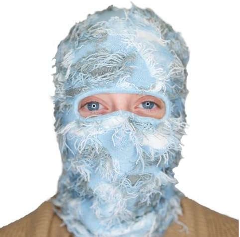 Fuzzy Shiesty Balaclava Distressed tricotate Full Face Ski Mask iarna Windproof gât mai cald pentru bărbați & amp; femei, yeat