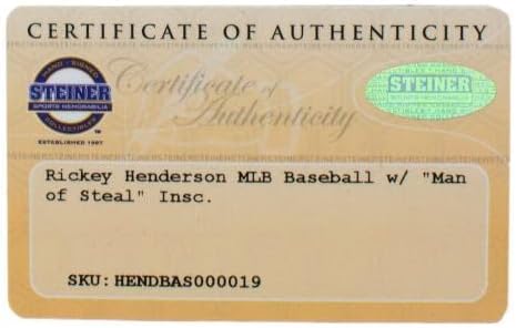 Rickey Henderson a semnat MLB de baseball Oakland A de fură Steiner inscriptat - baseballs autografat