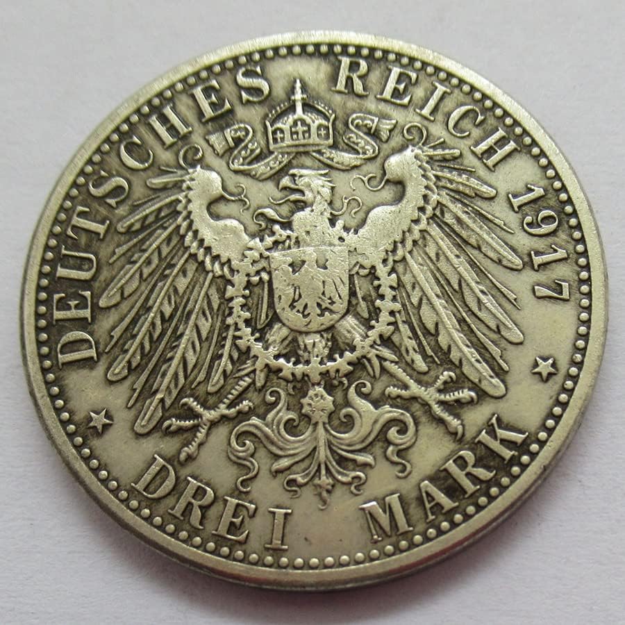 German 3 Marca 1917 Replica străină Copper Monedă comemorativă