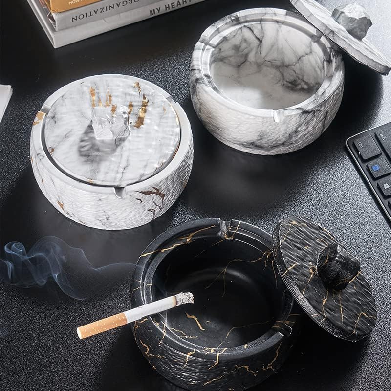 Ascesorii de fumat ceramică de scrumiere pentru fumatul de living Oficiul portabil cu acoperire pentru decor pentru casă pentru cadou de iubit c