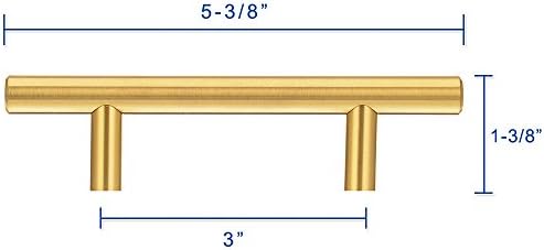 Lizavo 701bborbblk dulap de aur modern trage un stil solid euro în stil t bar dulap de bucătărie manevră gaură 1 pachet, aur)