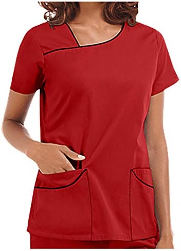 Topuri pentru femei pentru femei tunică cu mânecă scurtă a căilor de lucru cu buzunare 2023 Bluze de modă casual