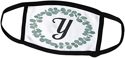 3Drose Janna Salak Designs Colecția Monogramă - Litera Y Monogramă Eucalipt Frunze Verderie elegantă - măști de față