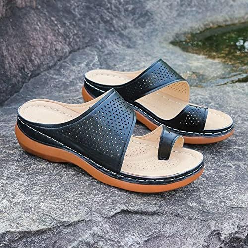 Vintage Roman sandale pentru femei stras inel Toe Flip Flops vara plaja Boho papuci vacanta Tanga Sandale