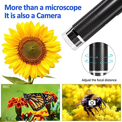 Microscop Digital fără fir, mărire SKYBASIC 50x - 1000X WiFi USB HD Microscoape portabile portabile de buzunar cameră cu 8