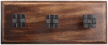 Indianshelf 2 cârlige de pachete | Cârlige de perete de prosop | Black Farmhouse Coat Rack | Cârlige de lemn pentru taste Decor de perete | Cârlig pătrat de haină [10.16 cm]