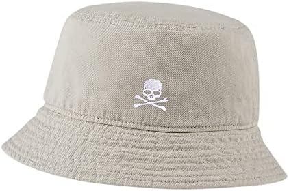 Pălărie de găleată lexiuyibai pentru bărbați femei pirat craniu și transversale oase brodate bumbac spălat pălării cu găleată
