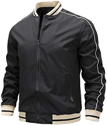 Jachete pentru jachete pentru bărbați Xinbave pentru bărbați contrastează piping geacă bombardier cu dungi