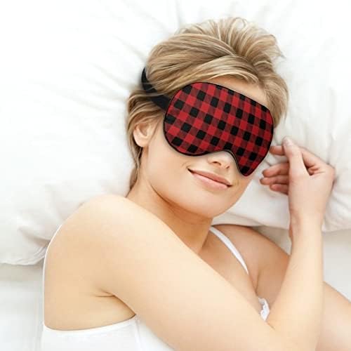 Masca de somn de bivol roșu de bivol de bivol, mască de ochi ușoară, mască pentru mască cu curea reglabilă pentru bărbați femei