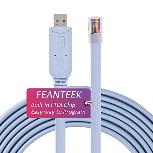 Cablu de consolă USB FAENTEEK, USB la RJ45 pentru consola de comutare Cisco cu FTDI CISCO Cisco, Netgear, Ubiquity, Linksys,