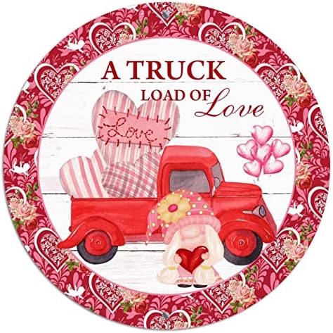 Metal rotund de Ziua Îndrăgostiților Semne de coroană GNOME Un camion încărcat de dragoste din lemn de cereale floral staniu